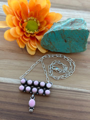 "Cotton Candy" 11 Stone Bar Necklace