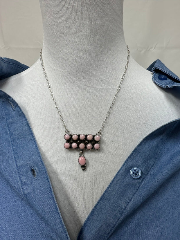 "Cotton Candy" 11 Stone Bar Necklace