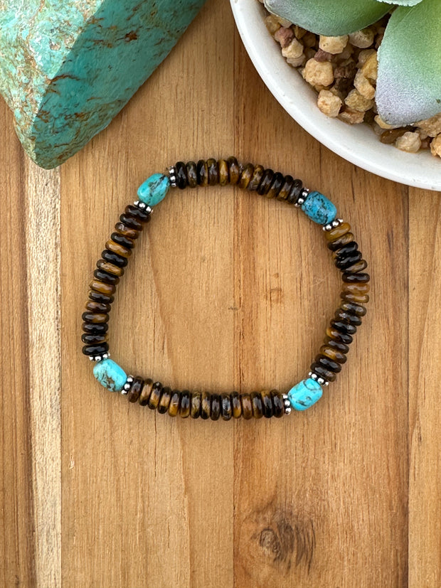 Tiger Eye and Kingman Stretch Bracelet