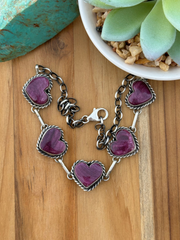 16" Purple Spiny Heart Necklace