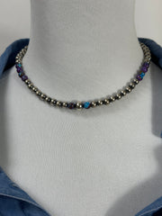 16" Mohave and Navajo Sterling Pearl Necklace