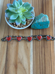 Red Spiny Heart Choker Necklace