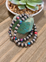 Dalia and "Navajo Style" Pearl Bracelet