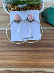 Pink Conch Hoop Earrings