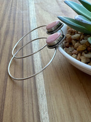 Pink Conch Hoop Earrings