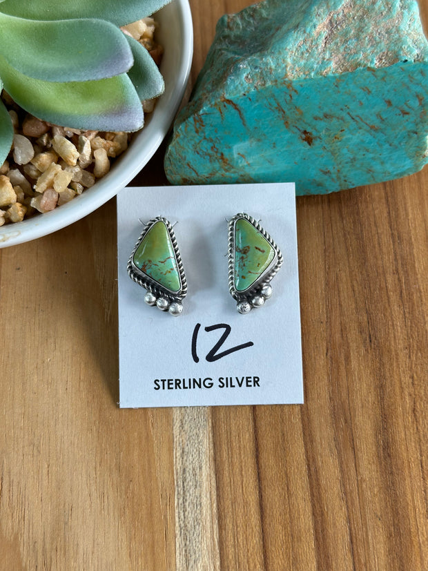 Green Kingman Stone Earrings