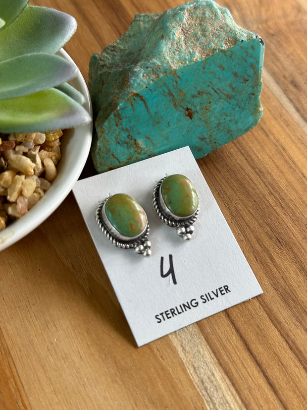 Green Kingman Stone Earrings