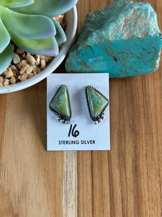 Green Kingman Stone Earrings