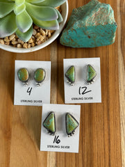 Green Kingman Stone Earrings