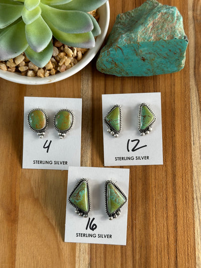 Green Kingman Stone Earrings